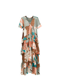Разноцветное платье-макси с принтом от Adriana Degreas