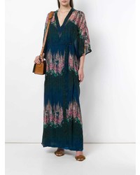 Разноцветное платье-макси с цветочным принтом от AILANTO