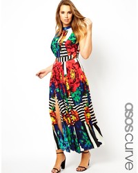 Разноцветное платье-макси с цветочным принтом от Asos Curve