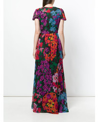 Разноцветное платье-макси с цветочным принтом от Twin-Set