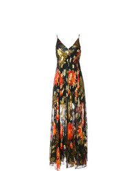 Разноцветное платье-макси с цветочным принтом от Haney