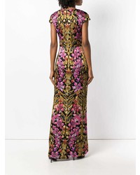 Разноцветное платье-макси с цветочным принтом от Temperley London