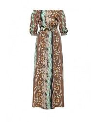 Разноцветное платье-макси от Tutto Bene