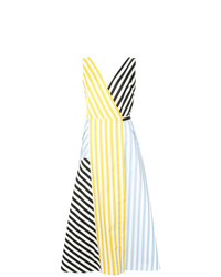 Разноцветное платье-миди в вертикальную полоску от Anna October
