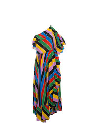 Разноцветное платье-миди в вертикальную полоску от Philosophy di Lorenzo Serafini