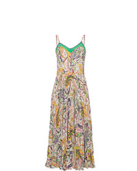 Разноцветное платье-миди с "огурцами" от Etro