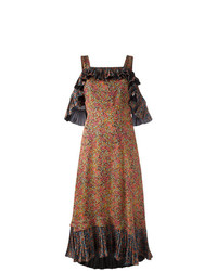 Разноцветное платье-миди с цветочным принтом от Philosophy di Lorenzo Serafini