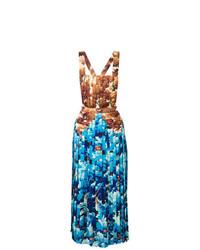 Разноцветное платье-миди со складками от Marco De Vincenzo