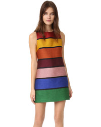 Разноцветное платье прямого кроя в горизонтальную полоску от Alice + Olivia