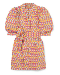 Разноцветное платье прямого кроя с геометрическим рисунком