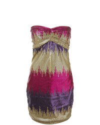 Разноцветное платье прямого кроя с пайетками от Versace Vintage
