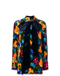Разноцветное платье прямого кроя с цветочным принтом от Gucci