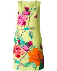 Разноцветное платье прямого кроя с цветочным принтом от P.A.R.O.S.H.