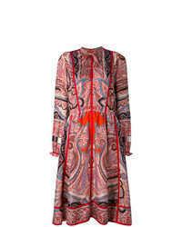 Разноцветное платье-рубашка с "огурцами" от Etro