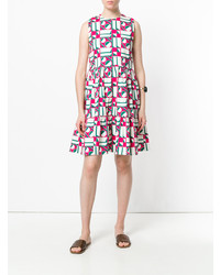 Разноцветное платье с пышной юбкой с геометрическим рисунком от La Doublej