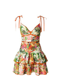 Разноцветное платье с пышной юбкой с принтом от Piccione Piccione