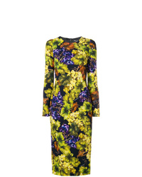 Разноцветное платье-футляр с цветочным принтом от Dolce & Gabbana