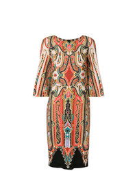 Разноцветное платье-футляр с цветочным принтом от Etro