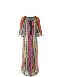 Разноцветное плетеное платье-макси