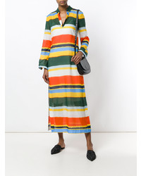 Разноцветное пляжное платье в горизонтальную полоску от Tory Burch