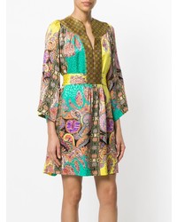 Разноцветное пляжное платье с "огурцами" от Etro