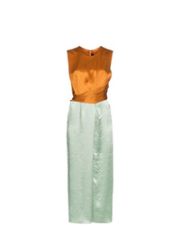 Разноцветное сатиновое платье-миди от Sies Marjan