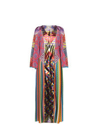 Разноцветное шелковое вечернее платье в стиле пэчворк