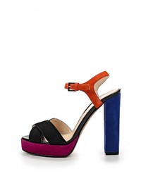 Разноцветные босоножки на каблуке от Etro
