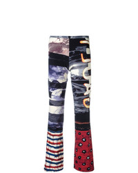 Разноцветные брюки-клеш с принтом от Jean Paul Gaultier Vintage