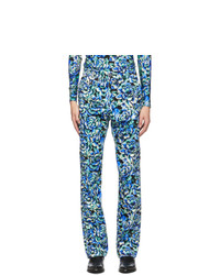 Разноцветные вельветовые брюки чинос с цветочным принтом