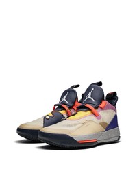 Мужские разноцветные высокие кеды из плотной ткани от Jordan