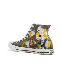 Мужские разноцветные высокие кеды из плотной ткани от Converse