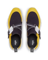 Мужские разноцветные высокие кеды от Fendi