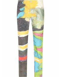 Мужские разноцветные джинсы с принтом от Dolce & Gabbana