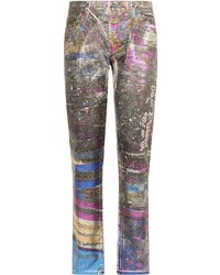 Мужские разноцветные джинсы с принтом от Dolce & Gabbana
