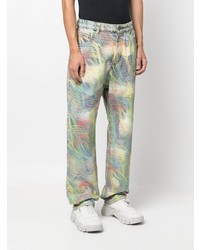 Мужские разноцветные джинсы с принтом от Ferrari