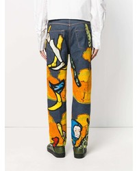 Мужские разноцветные джинсы с принтом от JW Anderson