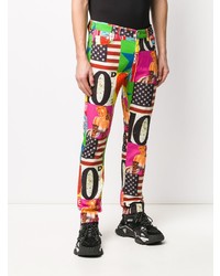 Мужские разноцветные джинсы с принтом от Iceberg