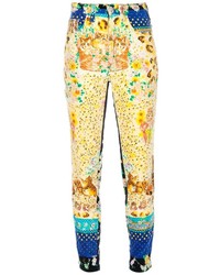 Женские разноцветные джинсы с принтом от Versace