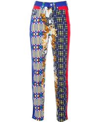 Женские разноцветные джинсы с принтом от Versace