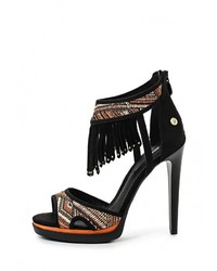 Разноцветные замшевые босоножки на каблуке от Blink