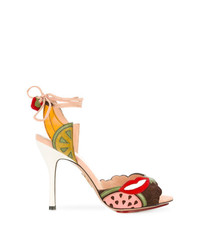 Разноцветные замшевые босоножки на каблуке от Charlotte Olympia