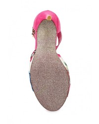 Разноцветные замшевые босоножки на каблуке от Jessica Wright