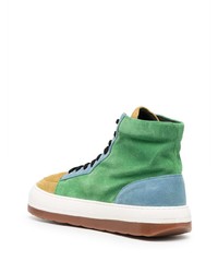 Мужские разноцветные замшевые высокие кеды от Sunnei