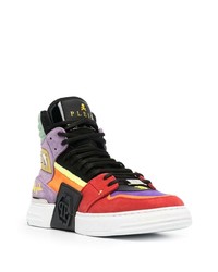 Мужские разноцветные замшевые высокие кеды от Philipp Plein