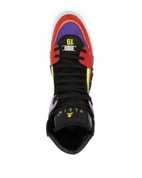 Мужские разноцветные замшевые высокие кеды от Philipp Plein