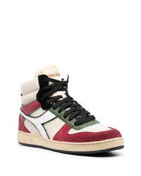 Мужские разноцветные замшевые высокие кеды от Diadora