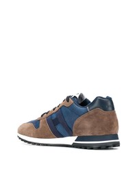 Мужские разноцветные замшевые кроссовки от Hogan