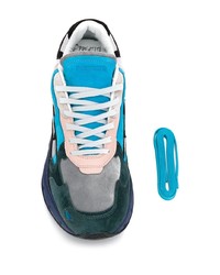 Мужские разноцветные замшевые кроссовки от Premiata