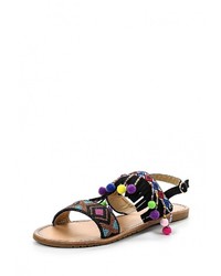 Разноцветные замшевые сандалии на плоской подошве от Sweet Shoes